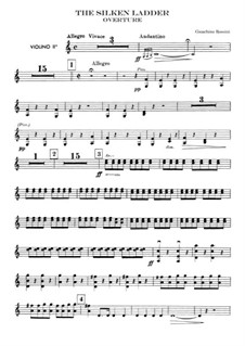 Die seidene Leiter: Ouvertüre – Violinstimme II by Gioacchino Rossini