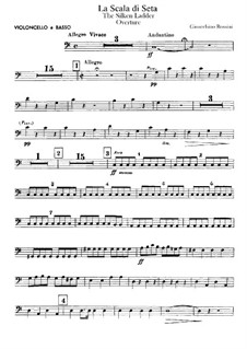 Die seidene Leiter: Ouvertüre – Cello- und Kontrabassstimmen by Gioacchino Rossini