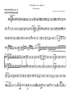 Die Italienerin in Algier: Ouvertüre – Cello- und Kontrabassstimmen by Gioacchino Rossini