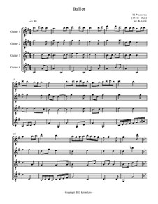 Terpsichore: Ballet, for guitar quartet - score and parts by Michael Praetorius