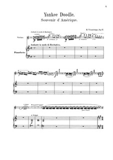 Souvenir d’Amérique, Op.17: Partitur by Henri Vieuxtemps