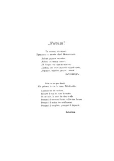 Fatum. Sinfonische Fantasie, TH 41 Op.77: Für Klavier, vierhändig by Pjotr Tschaikowski