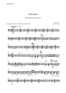 Nr.9 Orientale: For oboe, violin, viola and cello - cello part by César Cui