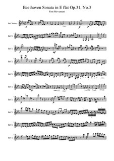 Sonate für Klavier Nr.18 'Die Jagd', Op.31 No.3: Für Klarinette by Ludwig van Beethoven