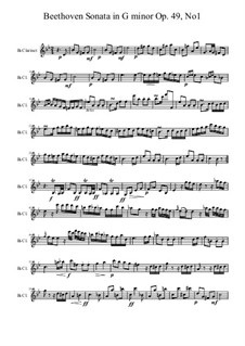 Sonate für Klavier Nr.19, Op.49 No.1: Version für Klarinette by Ludwig van Beethoven