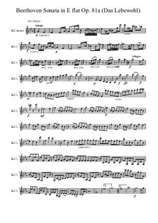 Sonate für Klavier Nr.26 'Der Abschied', Op.81: Für Klarinette by Ludwig van Beethoven