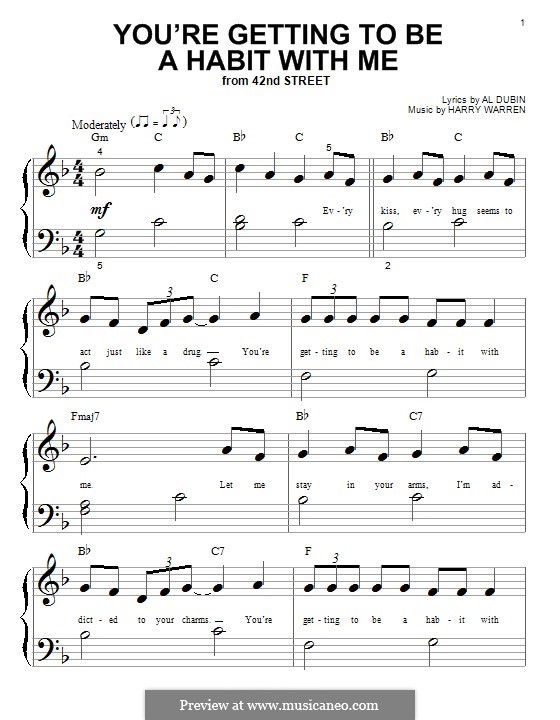 You're Getting To Be a Habit with Me: Für Klavier by Harry Warren