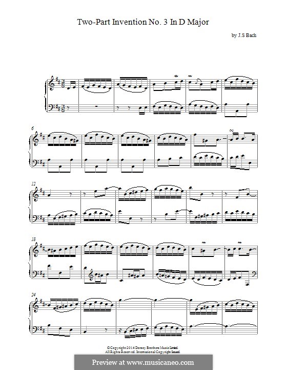 Nr.3 in D-Dur, BWV 774: Für Klavier by Johann Sebastian Bach