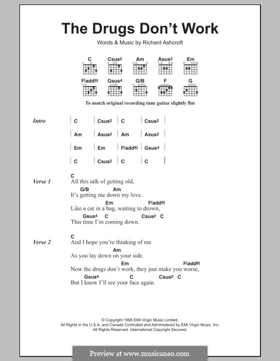 The Drugs Don't Work (The Verve): Texte und Akkorde by Richard Ashcroft