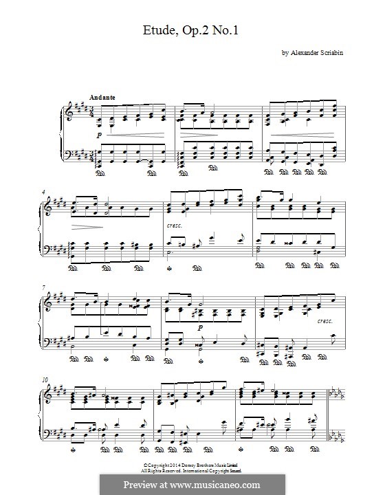 Drei Stücke, Op.2: Nr.1 Etüde by Alexander Skrjabin