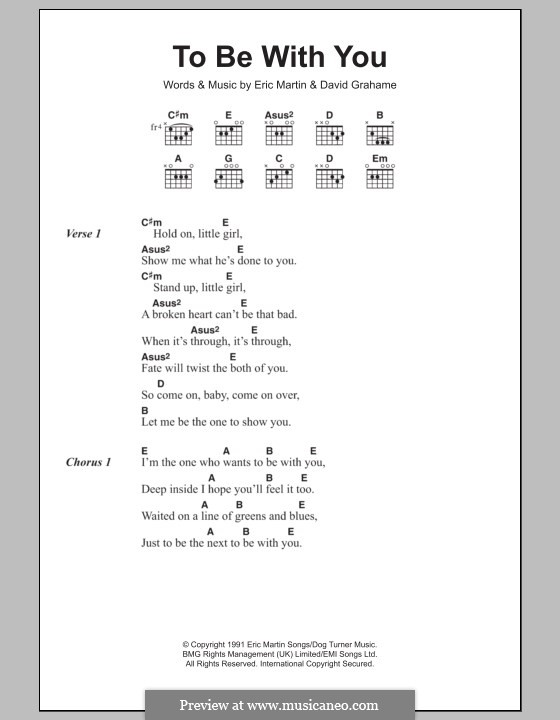 To Be with You (Mr. Big): Texte und Akkorde by David Grahame, Eric Martin