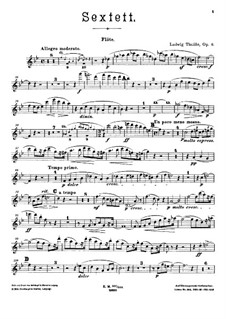 Sextett für Klavier und Blasinstrumente, Op.6: Blasinstrumentestimmen by Ludwig Thuille