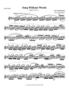 Lieder ohne Worte, Op.19b: No.1 Andante con moto by Felix Mendelssohn-Bartholdy