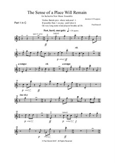 The Sense of a Place Will Remain, for flexible ensemble and voices SATB: Stimmen by Paul Burnell