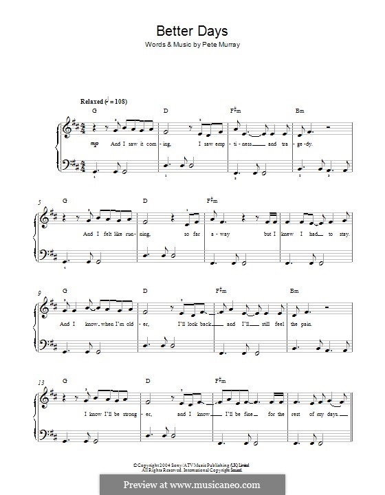 Better Days von P. Murray Noten auf MusicaNeo Better Days von P. Murray Noten auf MusicaNeo
