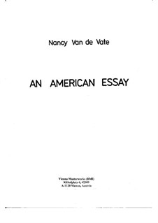An American Essay: Orchestral version - score by Nancy Van de Vate