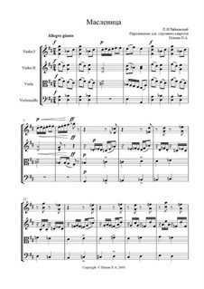 Nr.2 Februar (Karneval): Für Streichquartett by Pjotr Tschaikowski
