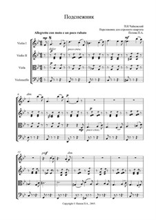 Nr.4 April (Schneeglöckchen): Für Streichquartett by Pjotr Tschaikowski