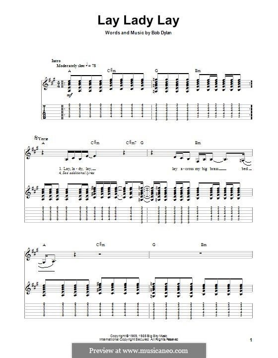 Lay Lady Lay: Für Gitarre mit Tab by Bob Dylan