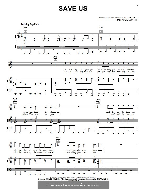 Save Us: Für Stimme und Klavier (oder Gitarre) by Paul Epworth, Paul McCartney