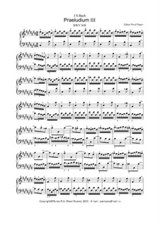 Präludium und Fuge Nr.3 in cis-Dur, BWV 848: Für Klavier (Editor Pavel Popov, 2013) by Johann Sebastian Bach