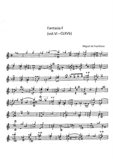 Fantasia F (vol.VI - CLXVb): Fantasia F (vol.VI - CLXVb) by Miguel de Fuenllana