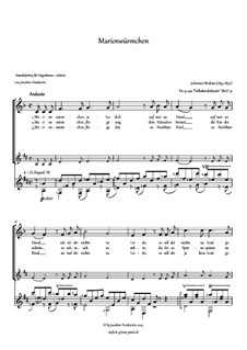 Volkskinderlieder, WoO 31: Nr.13 Marienwürmchen, für Stimme und Gitarre by Johannes Brahms