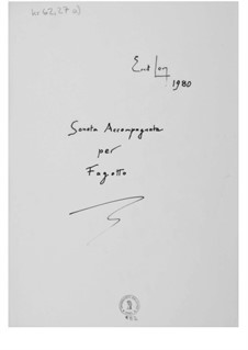 Sonata accompagnata für Fagott und Klavier: Vollpartitur by Ernst Levy