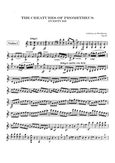 Die Geschöpfe des Prometheus, Op.43: Ouvertüre – Violinstimme I by Ludwig van Beethoven