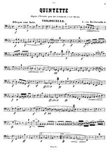 Streichquintett Nr.1 in Es-Dur, Op.4: Cellostimme by Ludwig van Beethoven