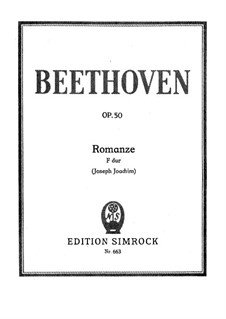 Romanze für Violine und Orchester Nr.2 F-Dur, Op.50: Version für Violine und Klavier by Ludwig van Beethoven