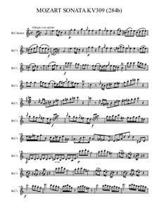 Sonate für Klavier Nr.7 in C-Dur, K.309: Für Klarinette by Wolfgang Amadeus Mozart