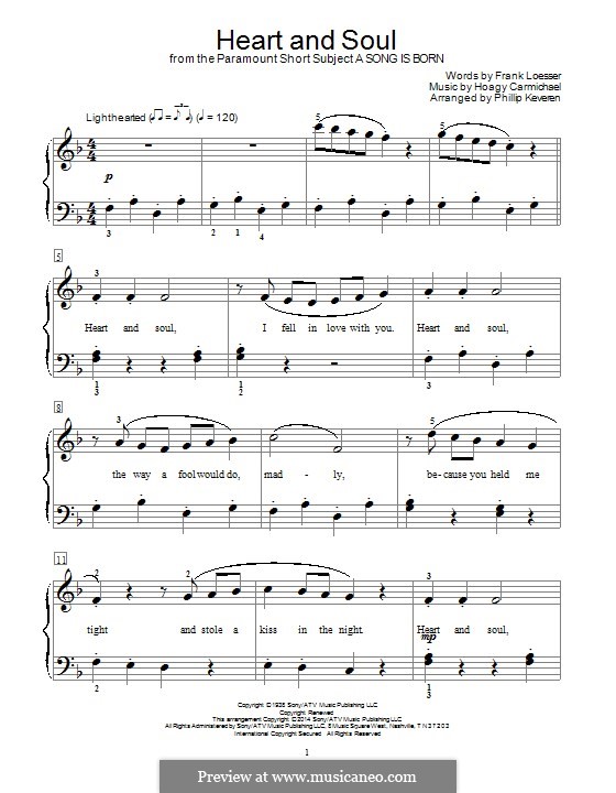 Heart and Soul: Für Klavier by Hoagy Carmichael