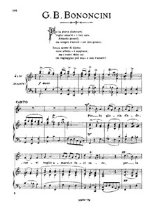 Griselda: Per la gloria d'adorarvi, medium voice in F Major by Giovanni Battista Bononcini