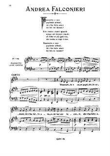 Vezzosette e caro pupillette: Medium low voice in E Major by Andrea Falconieri
