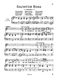 Vado ben spesso cangiando loco: Medium voice in B Flat Major by Salvator Rosa