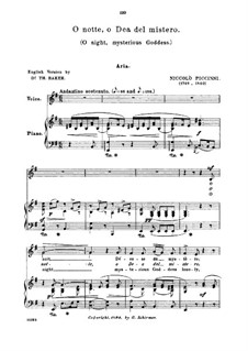 O notte, dea del mister: Medium-low voice in E Minor by Nicola Piccini
