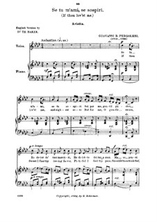 Se tu m'ami, se sospiri: Medium voice in F Minor by Giovanni Battista Pergolesi