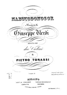 Vollständiger Oper: Für Violine Solo (oder zwei Violinen) by Giuseppe Verdi