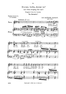 Dormi, bella, dormi tu: Medium voice in A Flat Major by Giovanni Battista Bassani