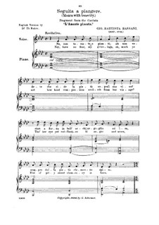 Seguita a piangere: Medium voice in F Minor by Giovanni Battista Bassani