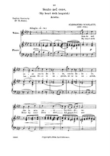 Sento nel core: Medium voice in F Minor by Alessandro Scarlatti
