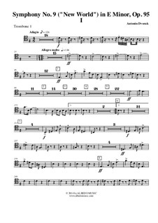 Teil I: Trombone tenor clef 1 (transposed part) by Antonín Dvořák