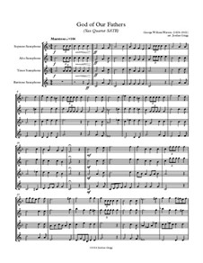 God of Our Fathers: For sax quartet SATB by George William Warren