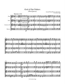 God of Our Fathers: For wind quartet by George William Warren