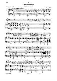 Der Wanderer, D.493 Op.4 No.1: Für Mittelstimme und Klavier by Franz Schubert