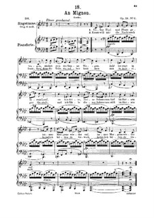 An Mignon, D.161 Op.19 No.2: Für Mittelstimme und Klavier by Franz Schubert
