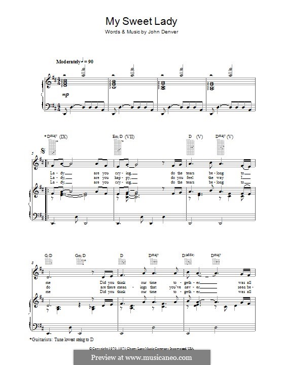 My Sweet Lady: Für Stimme und Klavier (oder Gitarre) by John Denver