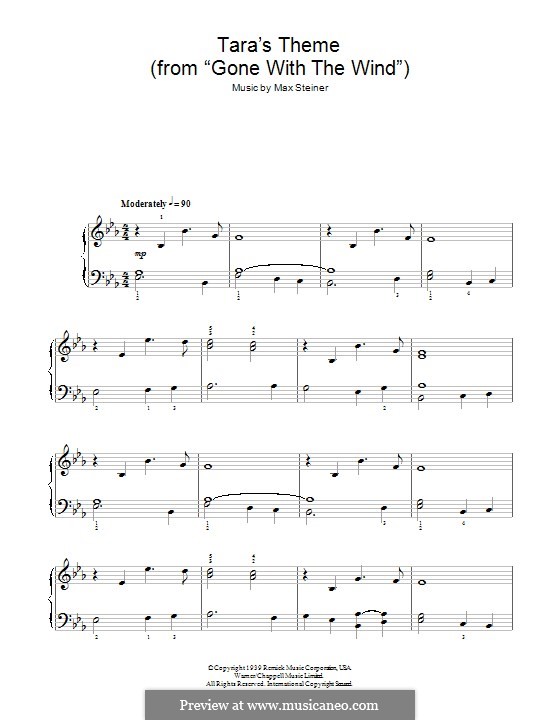 My Own True Love (Tara's Theme) from Gone with the Wind: Für Klavier by Max Steiner
