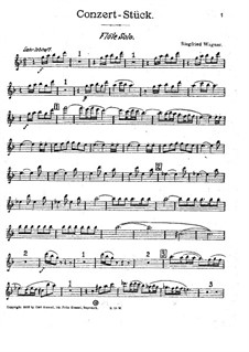 Koncertstück für Flöte und kleines Orchester: Solostimme by Siegfried Wagner